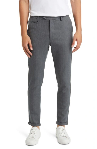 Les Deux Como Regular Fit Herringbone Suit Trousers In Light Grey