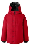 Canada Goose Kids' Logan Hooded 625 Fill Power Down Parka In Fortune Red-rouge Fortune