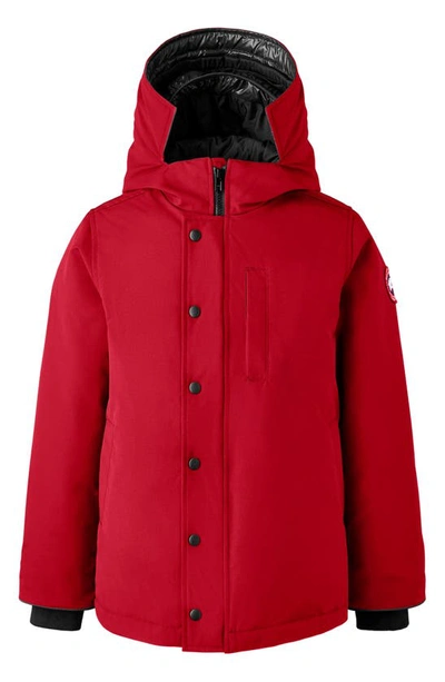 Canada Goose Kids' Logan Hooded 625 Fill Power Down Parka In Fortune Red-rouge Fortune