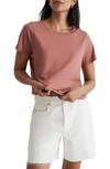 Madewell Lakeshore Softfade Cotton Crop Tee In Vintage Quartz