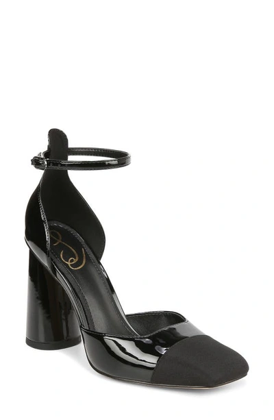 Sam Edelman Cristine Ankle Strap Block Heel In Black