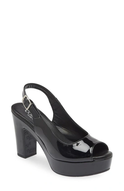 Cordani Tyler Peep Toe Slingback Pump In Vernice Nero