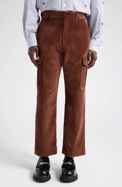 Kenzo Corduroy Cargo Pants In Dark Brown