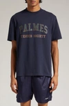 Palmes Ivan Organic Cotton Logo Graphic T-shirt In Navy