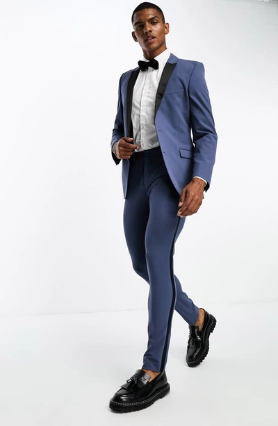 Asos Design Skinny Suit Trousers In Mid Blue