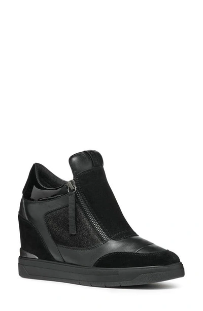 Geox Maurica Wedge Sneaker In Black