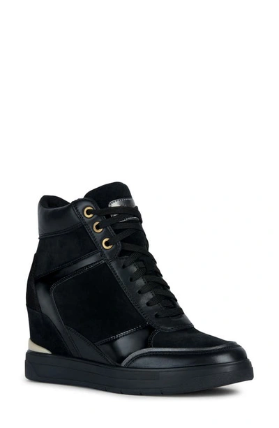 Geox Maurica Wedge Sneaker In Black