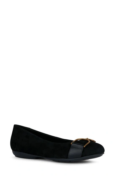 Geox Woman Ballet Flats Black Size 10.5 Leather In Black