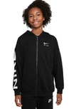 Nike Kids' Sportswear Air Club Fleece Oversize Hoodie In Black/ White