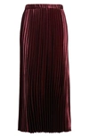 Anne Klein Pleated Satin Skirt In Red