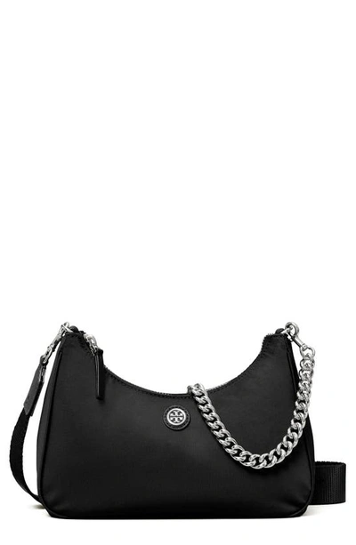 Tory Burch Small Virginia Nylon Shoulder Bag In Black