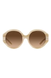 Ralph Lauren 56mm Round Sunglasses In Cream