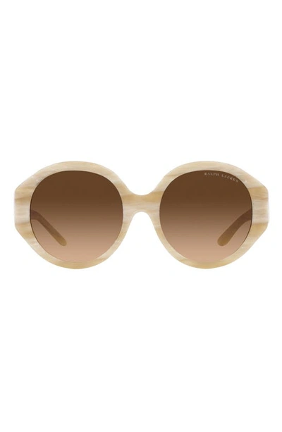 Ralph Lauren 56mm Round Sunglasses In Cream