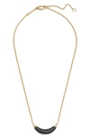 Alexis Bittar Crescent 14k Goldplated Lucite Necklace In Black