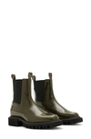 Allsaints Harlee Lug Sole Chelsea Boot In Bronze Green Shine