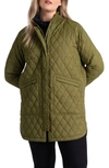 Lole Quilted Water Repellent Nylon Bomber Jacket In Tarragon