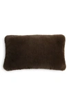 Unhide Squish Fleece Lumbar Pillow In Chocolate Hare