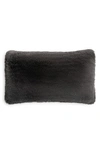 Unhide Squish Fleece Lumbar Pillow In Charcoal Charlie