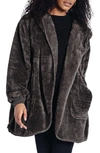 Unhide Shleepy Hooded Fleece Wrap In Charcoal Charlie