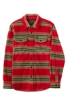 Dark Seas Plaid Fleece Button-up Shirt In Red