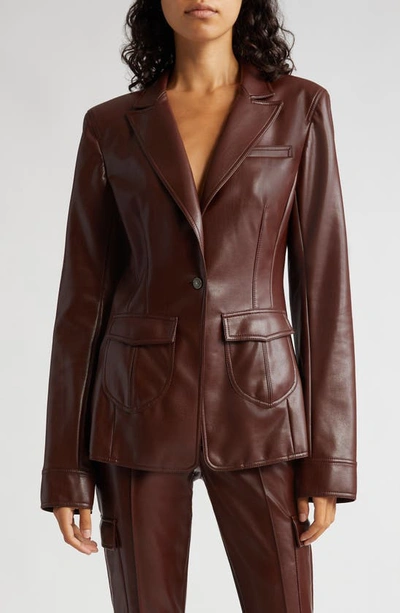 Cinq À Sept Louisa Faux Leather Jacket In Tobacco