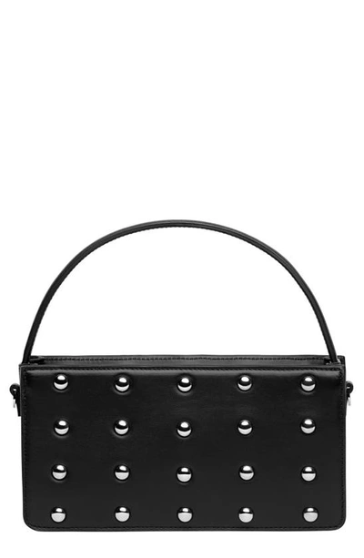Liselle Kiss Logan Studded Leather Top Handle Bag In Black/ Silver
