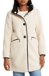 Sam Edelman Water Repellent Faux Fur Teddy Coat In Ivory