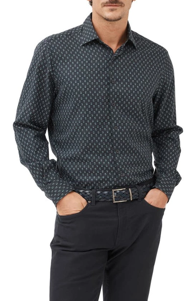 Rodd & Gunn Woodhouse Geometric Print Button-up Shirt In Midnight