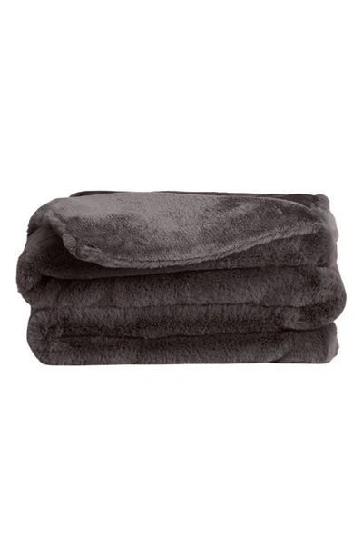 Unhide L'il Marsh Fleece Pet Blanket In Charcoal Charlie
