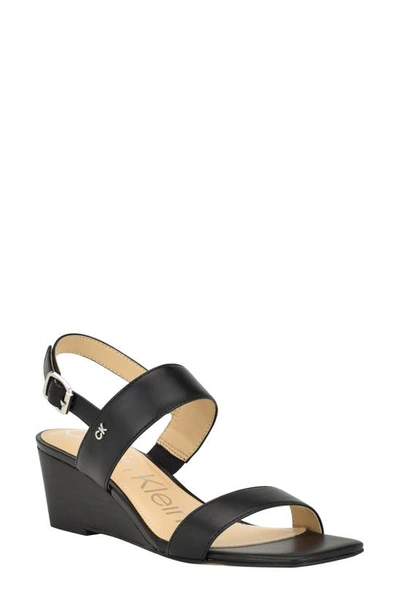 Calvin Klein Kayor Wedge Sandal In Black