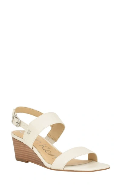 Calvin Klein Kayor Wedge Sandal In Ivory