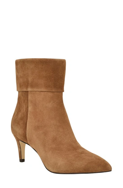 Calvin Klein Genteel Pointed Toe Bootie In Medium Natural