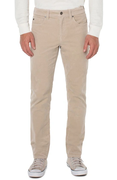 Liverpool Los Angeles Kingston Modern Slim Straight Corduroy Jeans In Oat