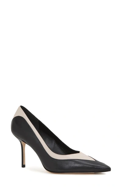 Reiss Gwyneth Pointed Toe Pump In Black/ Ivory