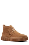 Clarks Timeless Suede Boots In Cognac Suede
