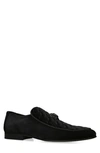 Kurt Geiger Mens Black Hugh Eagle Embellished Studded Velvet Loafers 7