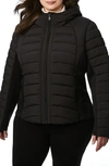 Bernardo Hooded Quilted Water Repellent Jacket In Black