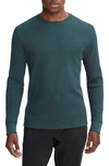 Vince Thermal Long Sleeve T-shirt In Deep Teal