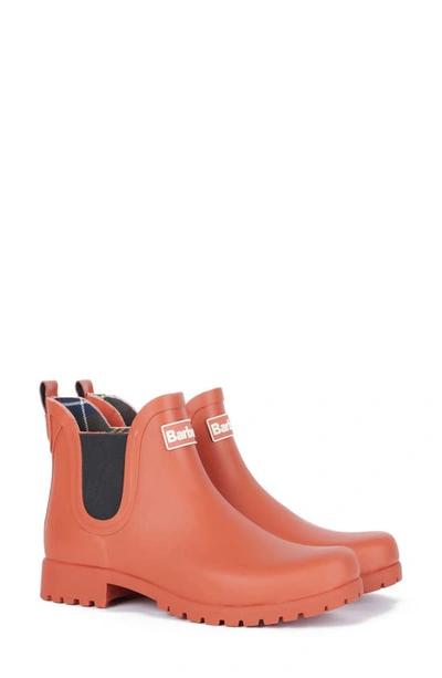 Barbour Wilton Chelsea Rain Boot In Spiced Pumpkin