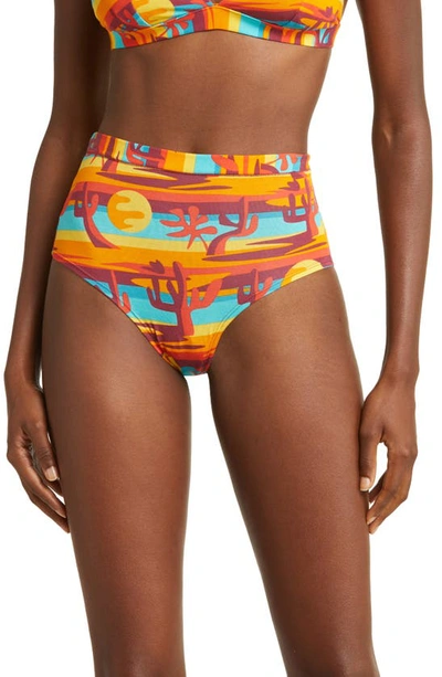 Meundies Feelfree High Waist Briefs In Desert Sun