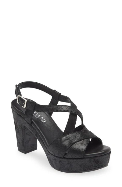 Cordani Tahlia Strappy Platform Sandal In Black Shimmer