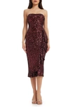 DRESS THE POPULATION DRESS THE POPULATION ALEXIS SEQUIN STRAPLESS SHEATH DRESS