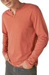Lucky Brand Venice Burnout Cotton Blend Long Sleeve T-shirt In Multi