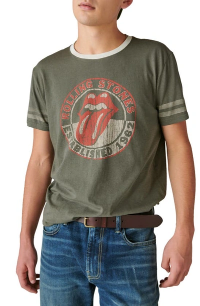 Lucky Brand Rolling Stones Cotton Graphic T-shirt In Green