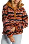 Billabong Switchback Textured Fleece Pullover In Papaya