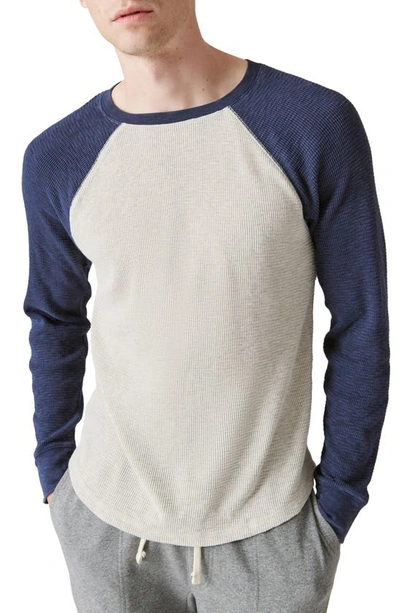 Lucky Brand Acid Wash Colorblock Thermal Henley In Multi