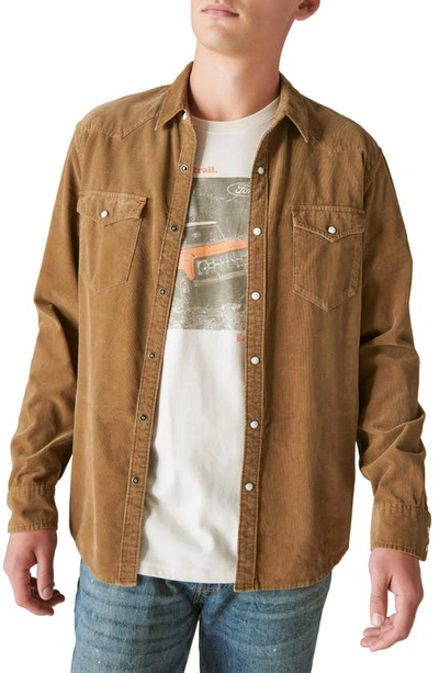 Lucky Brand Corduroy Western Snap-up Shirt In Sequoia Brown