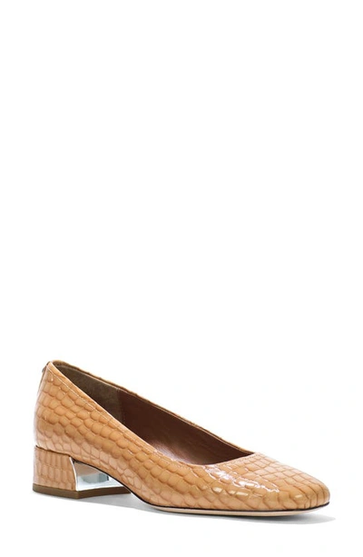 Donald Pliner Drew Croc Embossed Pump In Camel