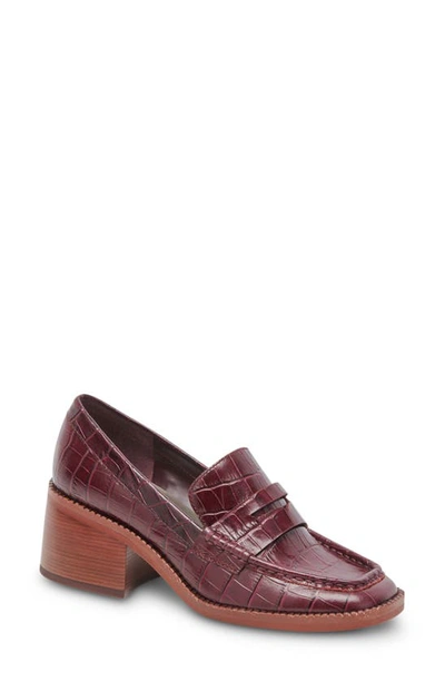 Dolce Vita Talie Loafer Pump In Cabernet Embossed Leather