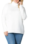 Kiyonna Paris Turtleneck Tunic Sweater In Ivory